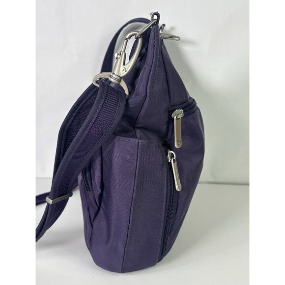 Travelon Anti-Theft Classic Crossbody Bucket Bag Purple Travel Vacation - Picture 3 of 16